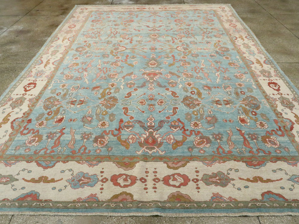 Contemporary Turkish Oushak Room Size Carpet, No.28346 - Gss