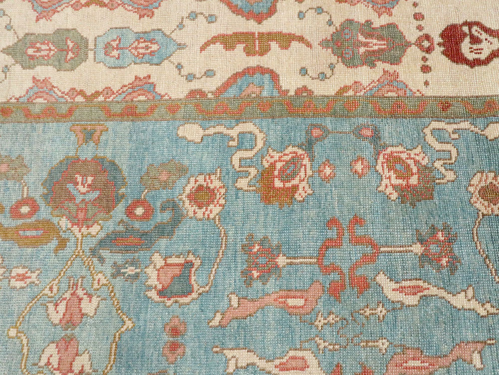 Contemporary Turkish Oushak Room Size Carpet, No.28346 - Gss