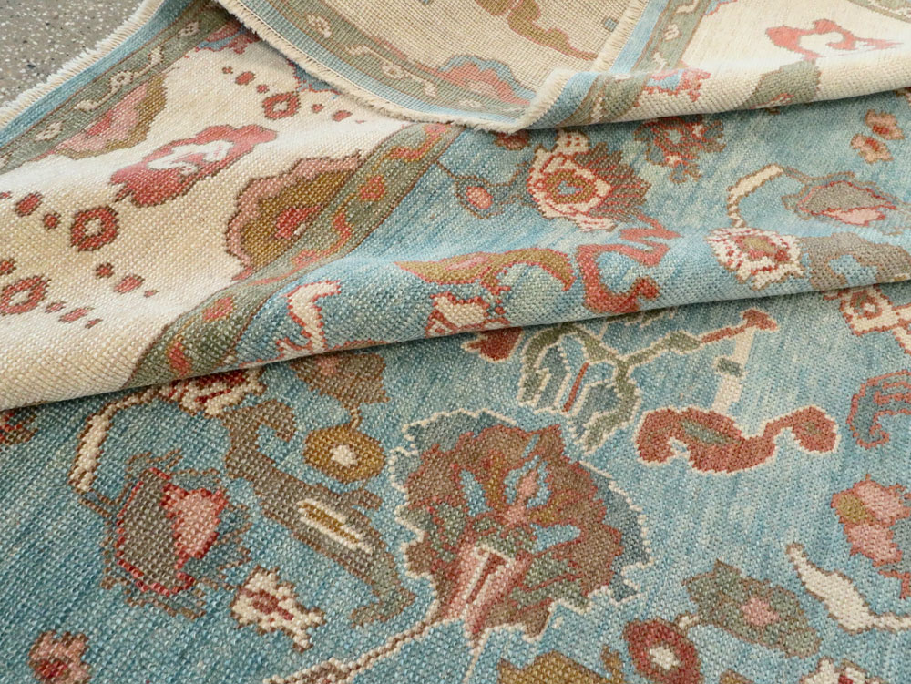 Contemporary Turkish Oushak Room Size Carpet, No.28346 - Gss