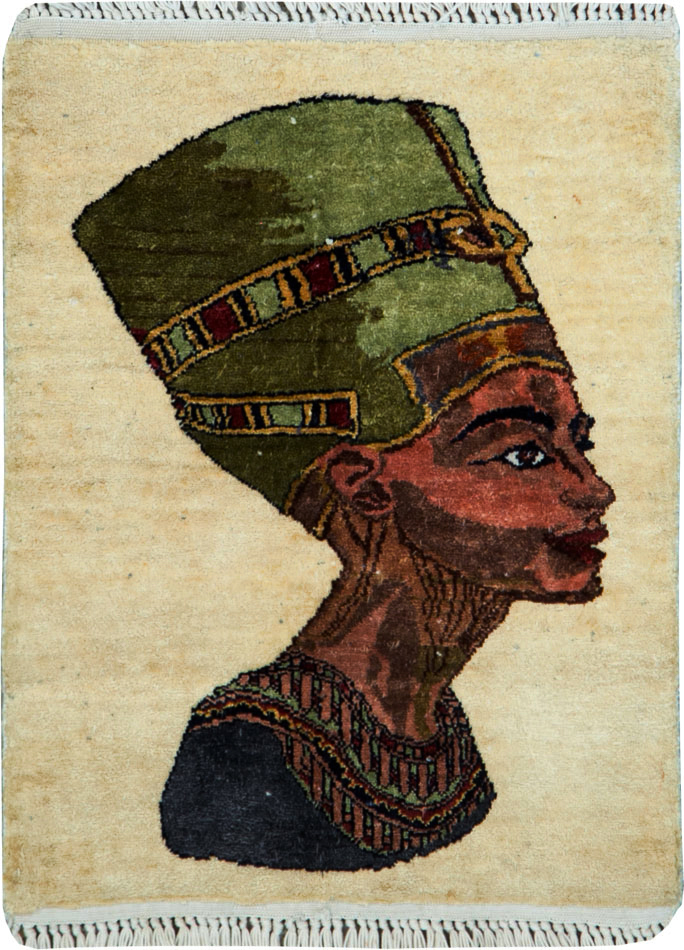 Modern Egyptian Silk Pictorial Rug, No.28349 - Gss