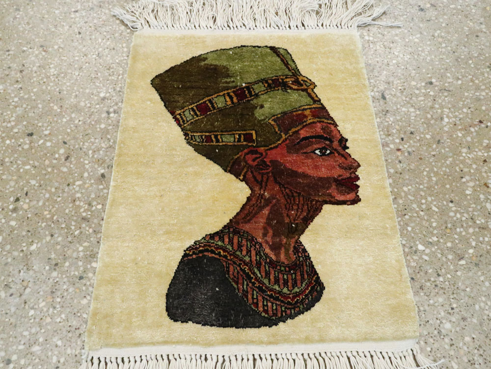 Modern Egyptian Silk Pictorial Rug, No.28349 - Gss