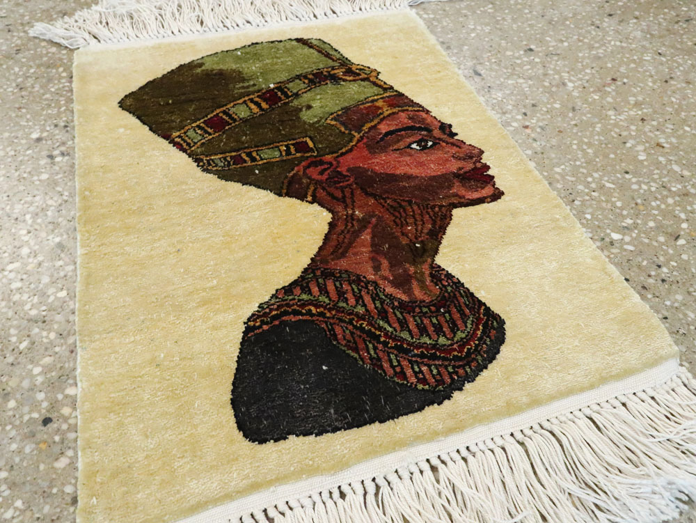 Modern Egyptian Silk Pictorial Rug, No.28349 - Gss