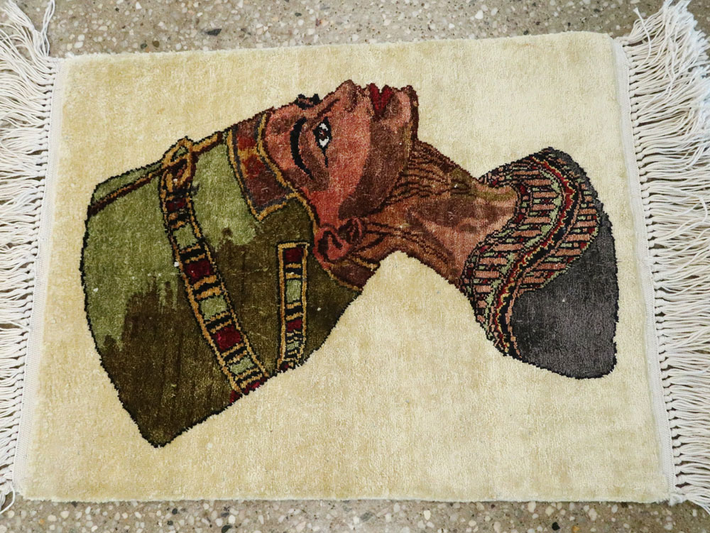 Modern Egyptian Silk Pictorial Rug, No.28349 - Gss
