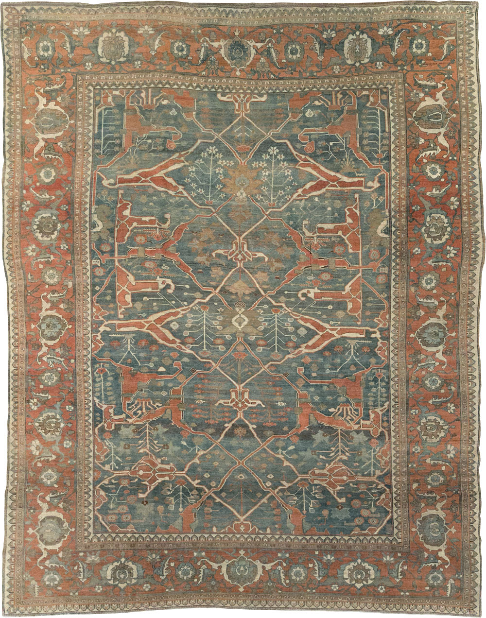 Antique Persian Bidjar Room Size Carpet, No.28354 - Gss