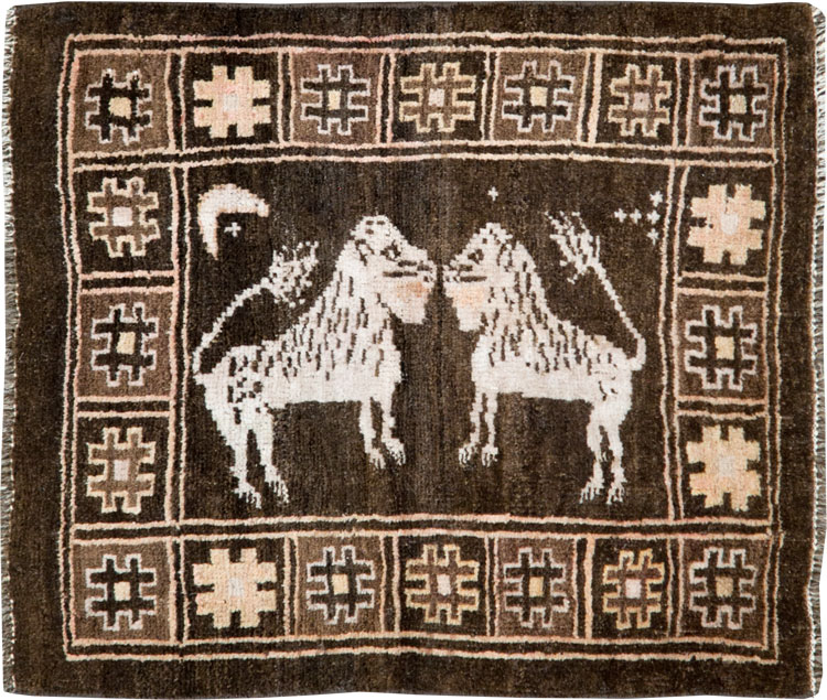 Vintage Turkish Anatolian Pictorial Rug, No.28355 - Gss