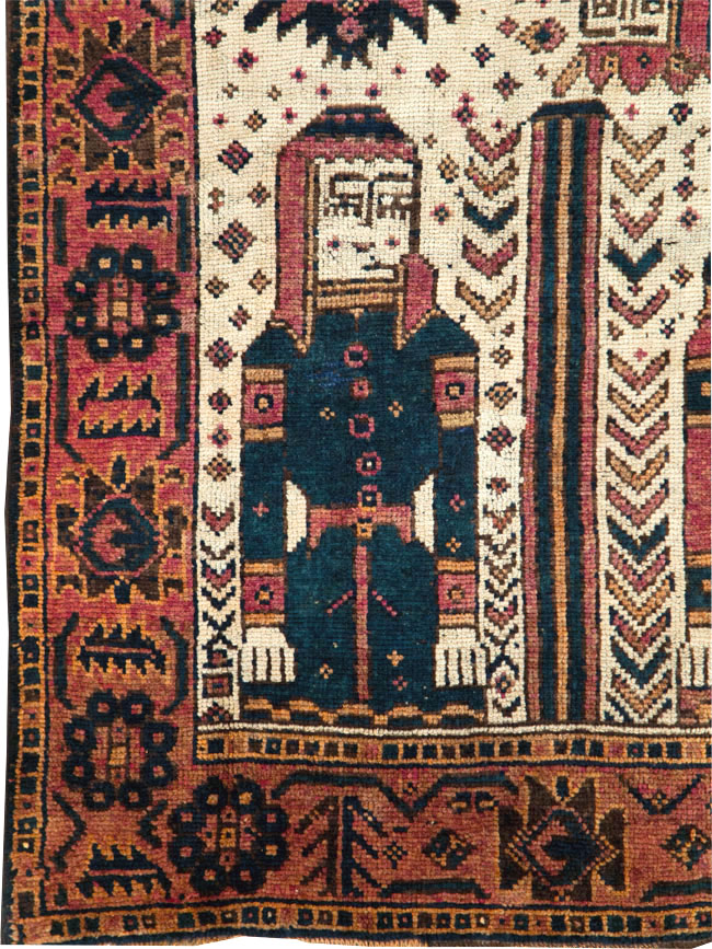 Vintage Persian Pictorial Bakhtiari Runner, No.28357 - Gss