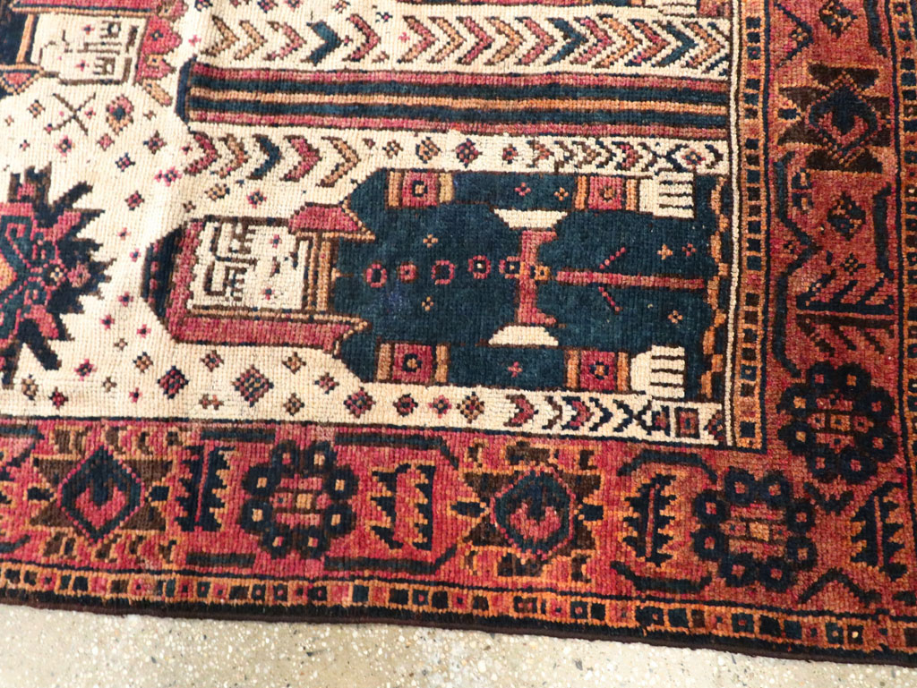 Vintage Persian Pictorial Bakhtiari Runner, No.28357 - Gss