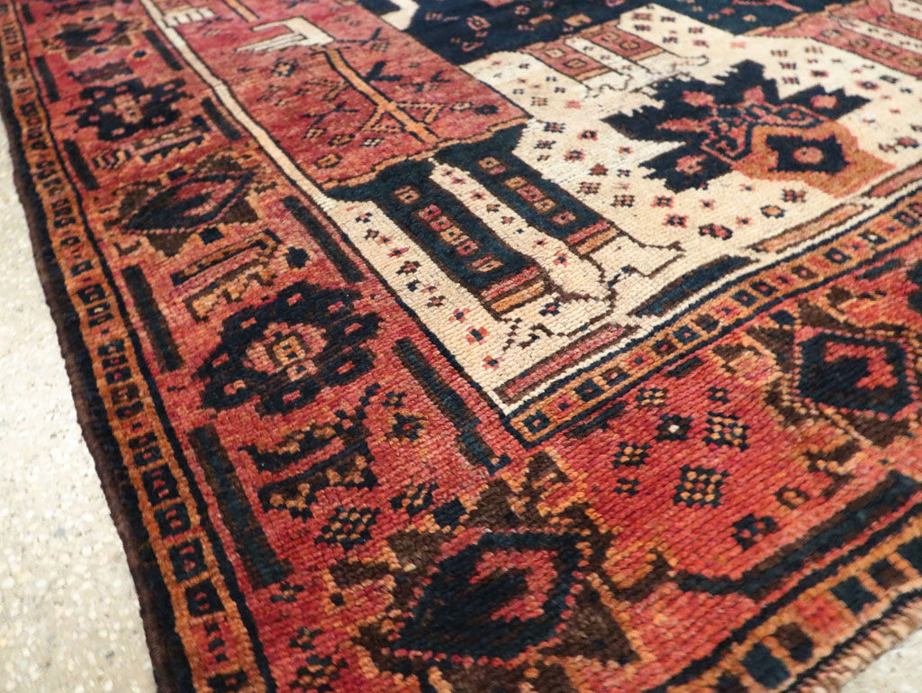 Vintage Persian Pictorial Bakhtiari Runner, No.28357 - Gss