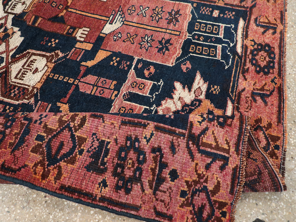 Vintage Persian Bakhtiari Pictorial Rug, No.28358 - Gss