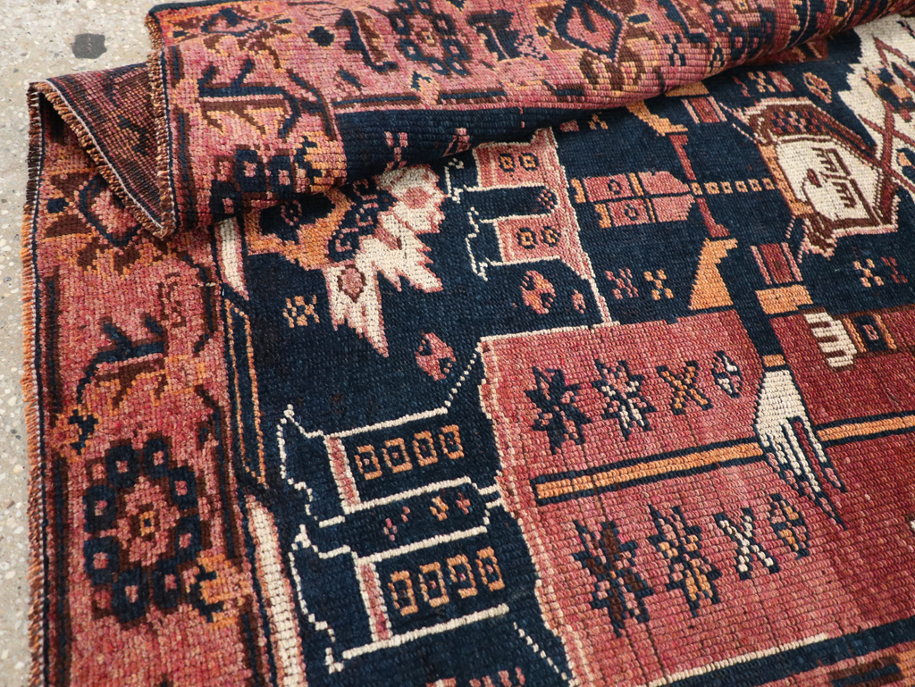 Vintage Persian Bakhtiari Pictorial Rug, No.28358 - Gss