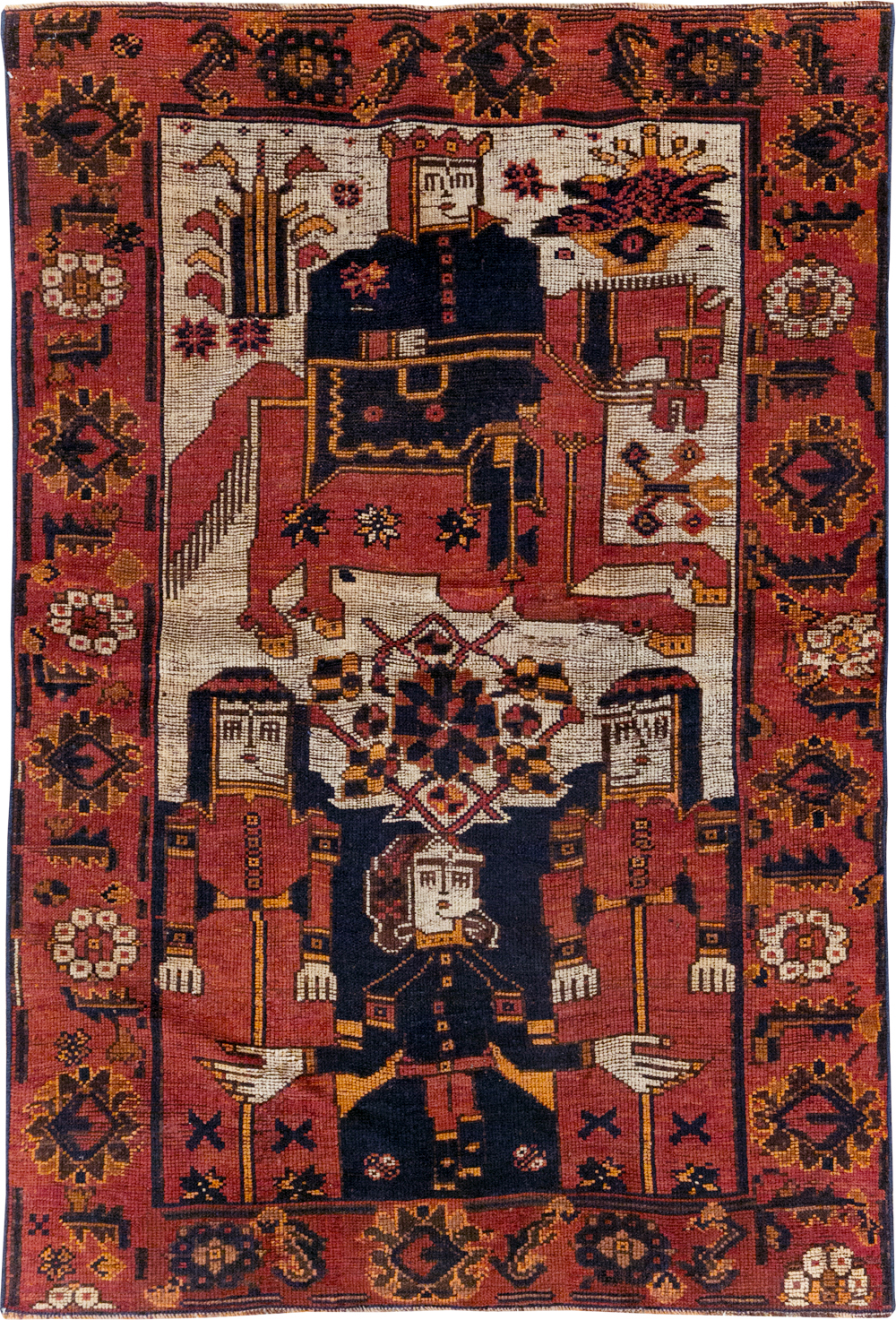 Vintage Persian Bakhtiari Rug, No.28362 - Gss