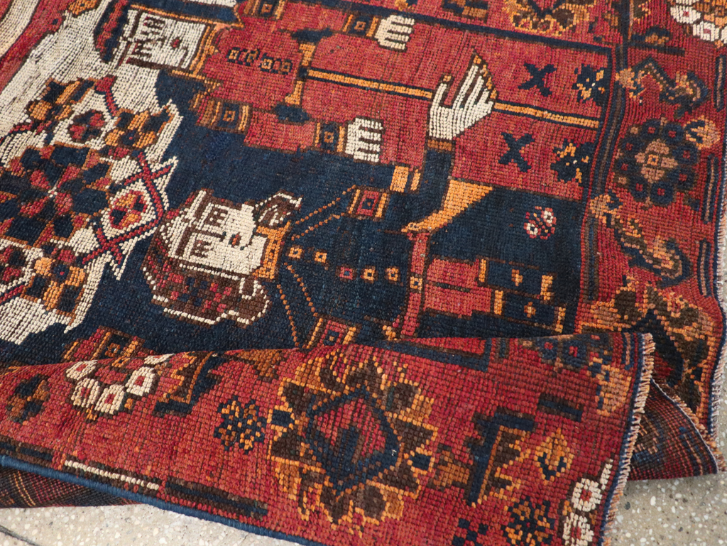 Vintage Persian Bakhtiari Rug, No.28362 - Gss