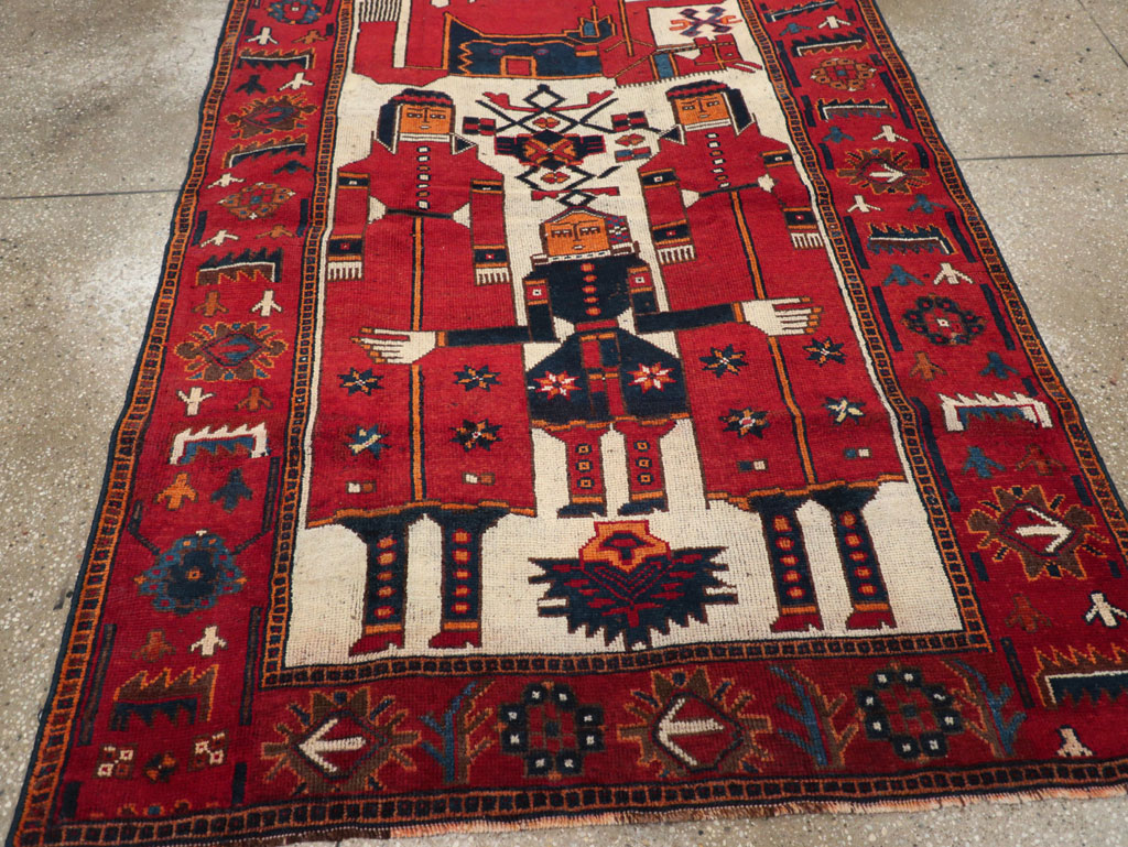 Vintage Persian Bakhtiari Pictorial Rug, No.28367 - Gss