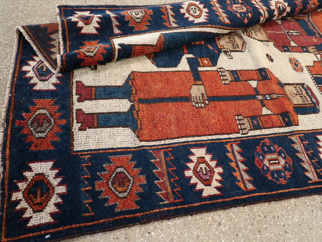 Vintage Persian Bakhtiari Pictoral Rug, No.28368 - Gss