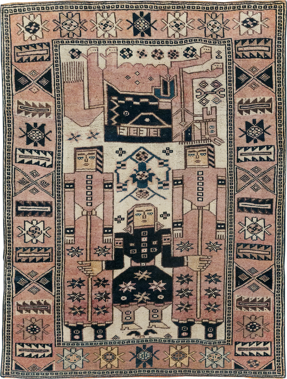Vintage Persian Bakhtiari Rug, No.28371 - Gss