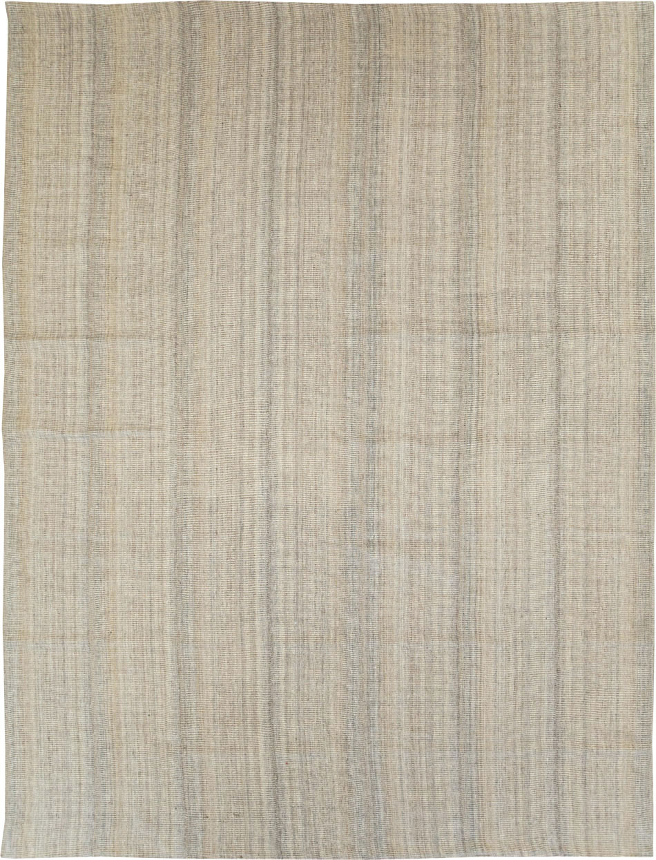 Vintage Persian Room Size Flatweave Rug, No.28373 - Gss