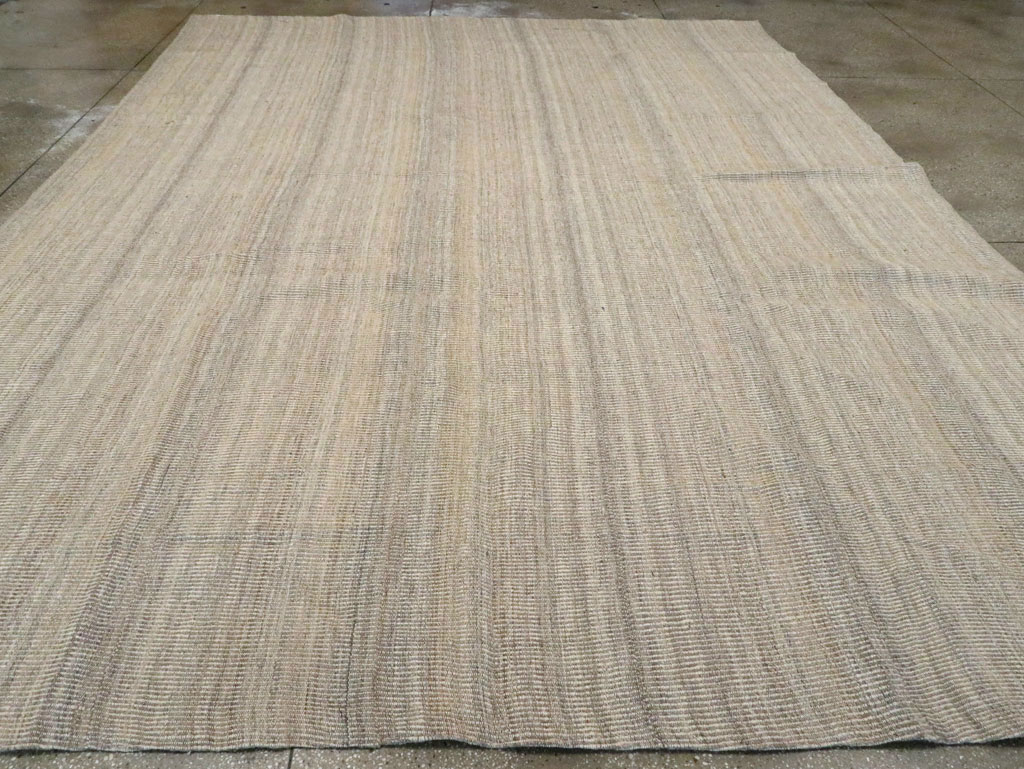 Vintage Persian Room Size Flatweave Rug, No.28373 - Gss