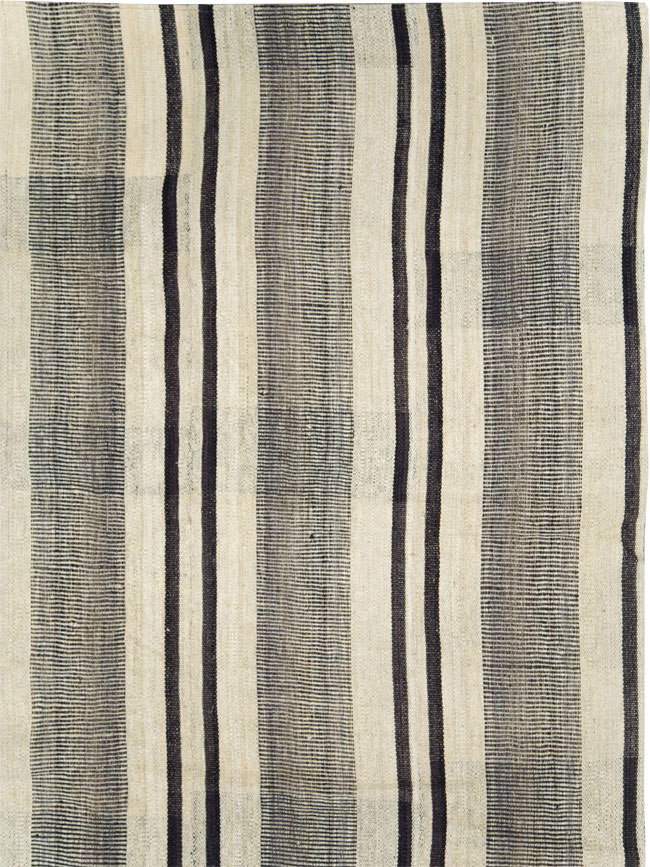 Vintage Persian Flatweave Kilim Room Size Carpet, No.28375 - Gss