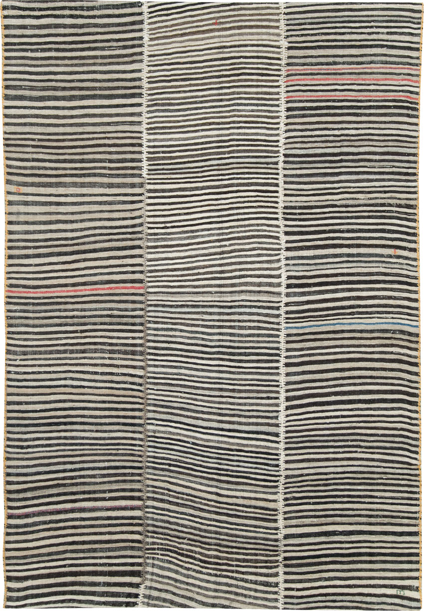 Vintage Persian Flatweave Kilim Accent Rug, No.28387 - Gss