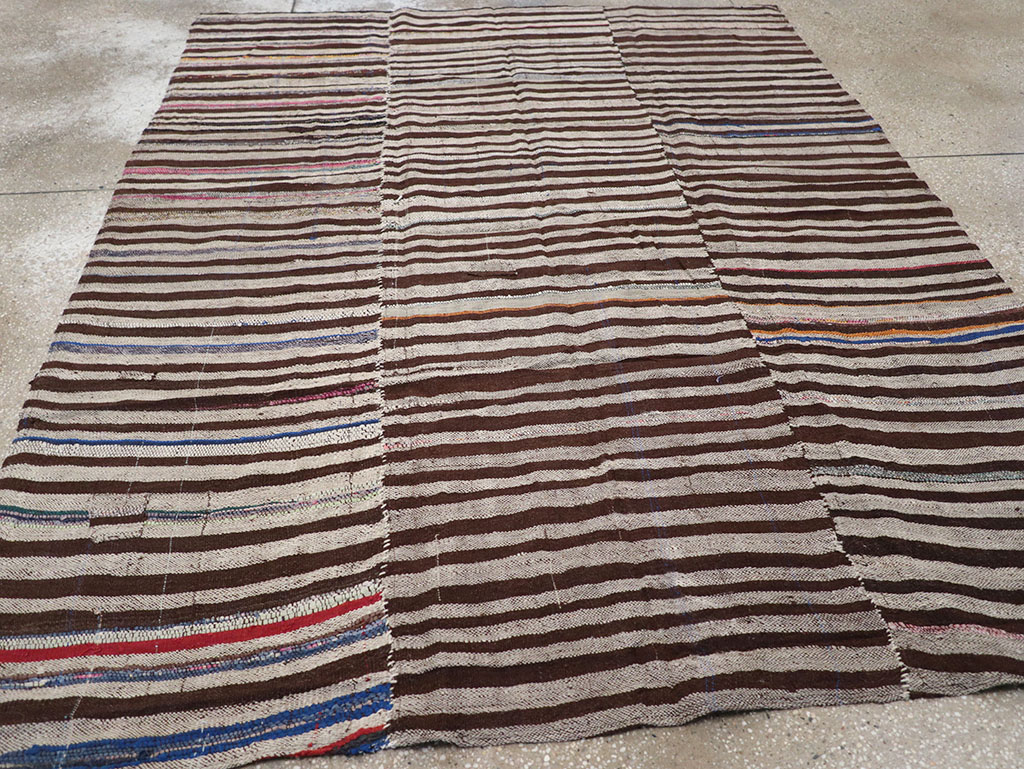 Vintage Persian Flatweave Kilim Accent Rug, No.28390 - Gss