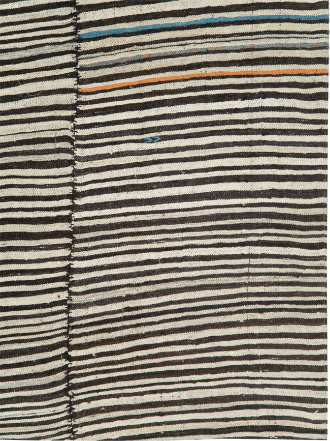 Vintage Persian Mazandaran Kilim Accent Carpet, No.28394 - Gss