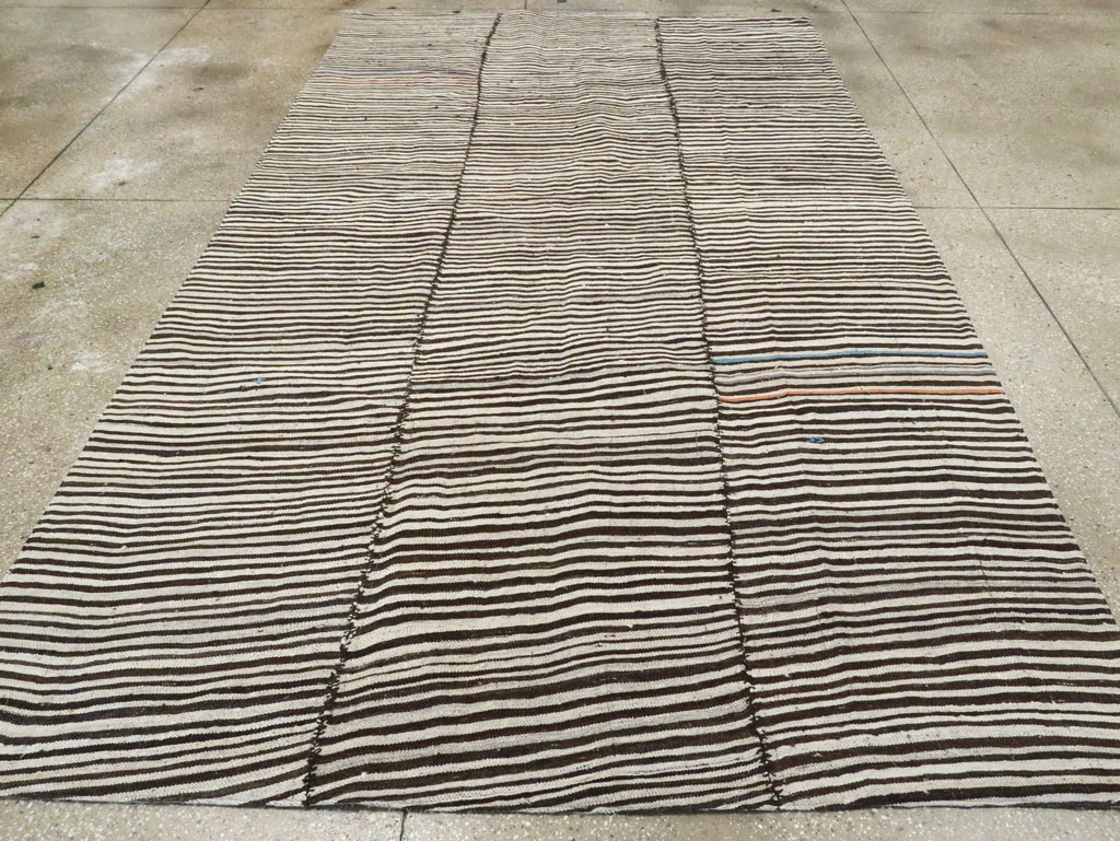 Vintage Persian Mazandaran Kilim Accent Carpet, No.28394 - Gss