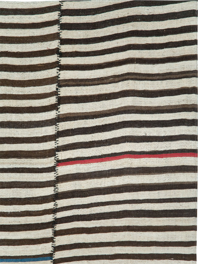 Vintage Persian Flatweave Kilim Accent Rug, No.28395 - Gss