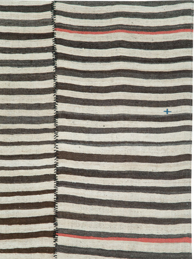 Vintage Persian Flatweave Kilim Accent Rug, No.28395 - Gss