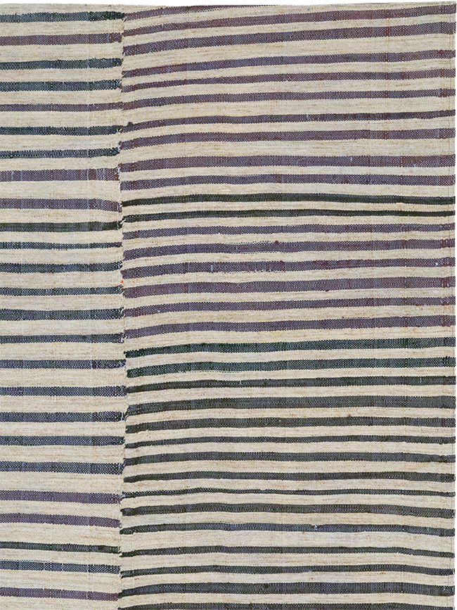 Vintage Persian Flatweave Kilim Gallery Carpet, No.28398 - Gss