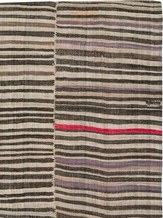 Vintage Persian Flatweave Kilim Accent Carpet, No.28399 - Gss