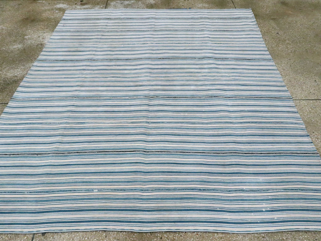 Vintage Persian Flatweave Kilim Square Accent Rug, No.28407 - Gss