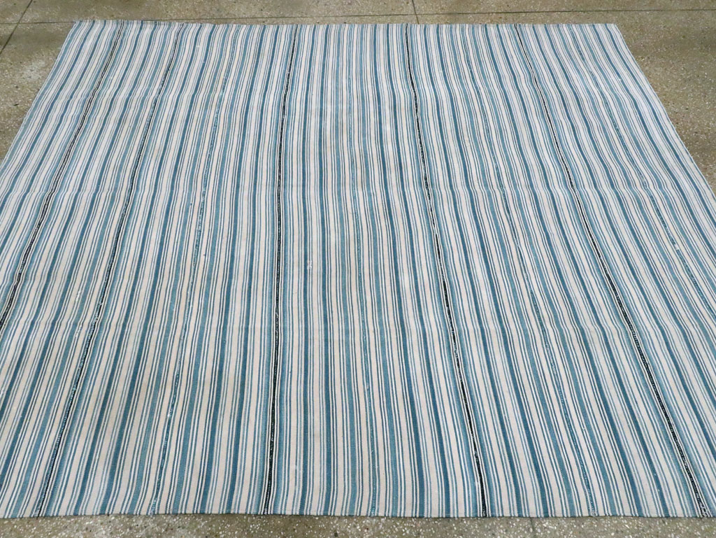 Vintage Persian Flatweave Kilim Square Accent Rug, No.28407 - Gss