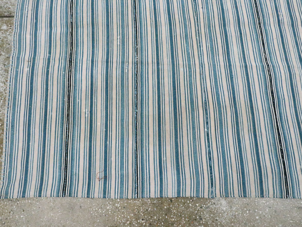 Vintage Persian Flatweave Kilim Square Accent Rug, No.28407 - Gss