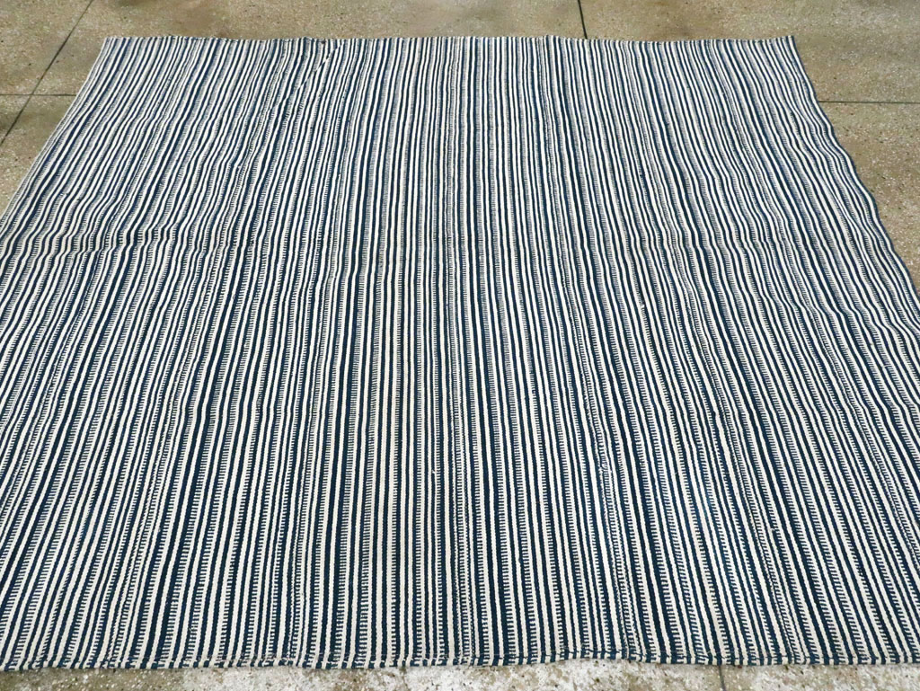 Vintage Persian Flatweave Kilim Square Accent Rug, No.28409 - Gss