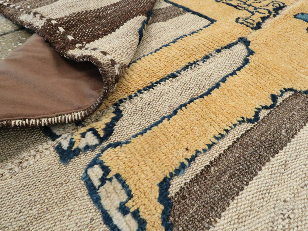 Vintage Persian Pictorial Souf Flatweave Kilim Throw Rug, No.28415 - Gss