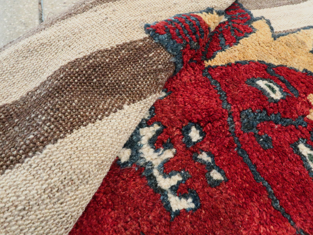 Vintage Persian Pictorial Souf Flatweave Kilim Throw Rug, No.28416 - Gss