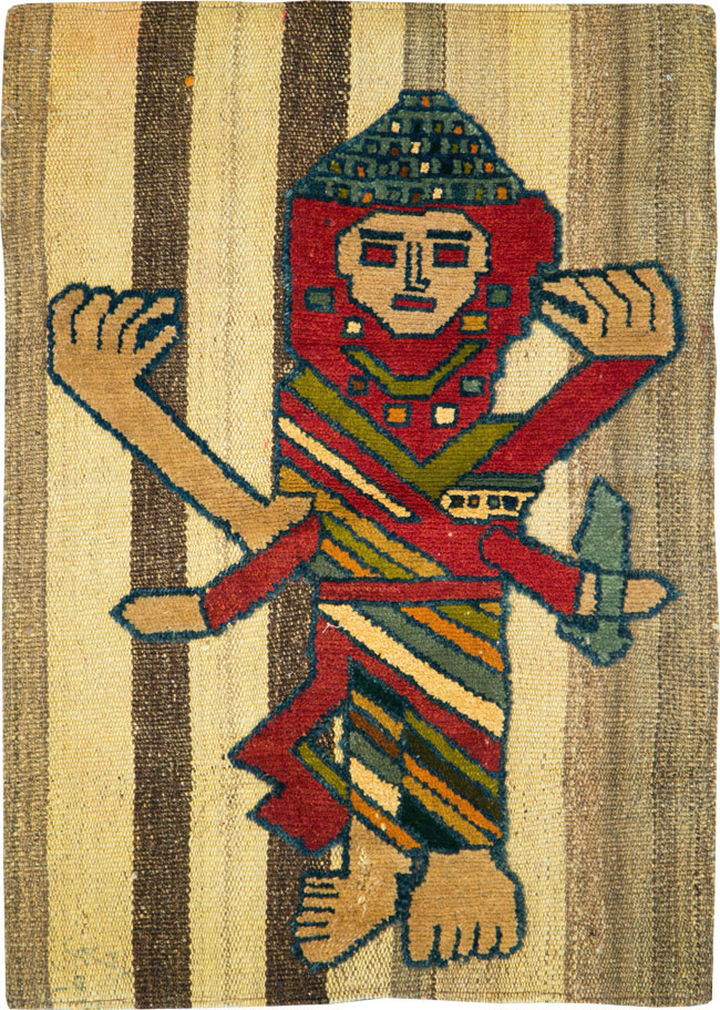 Vintage Persian Pictorial Souf Flatweave Kilim Throw Rug, No.28417 - Gss