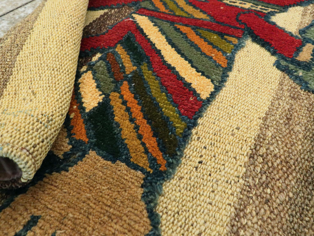 Vintage Persian Pictorial Souf Flatweave Kilim Throw Rug, No.28417 - Gss