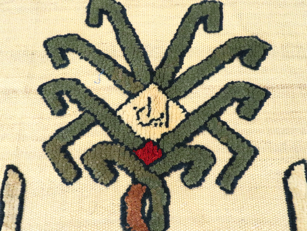 Vintage Persian Pictorial Souf Flatweave Kilim Throw Rug, No.28419 - Gss