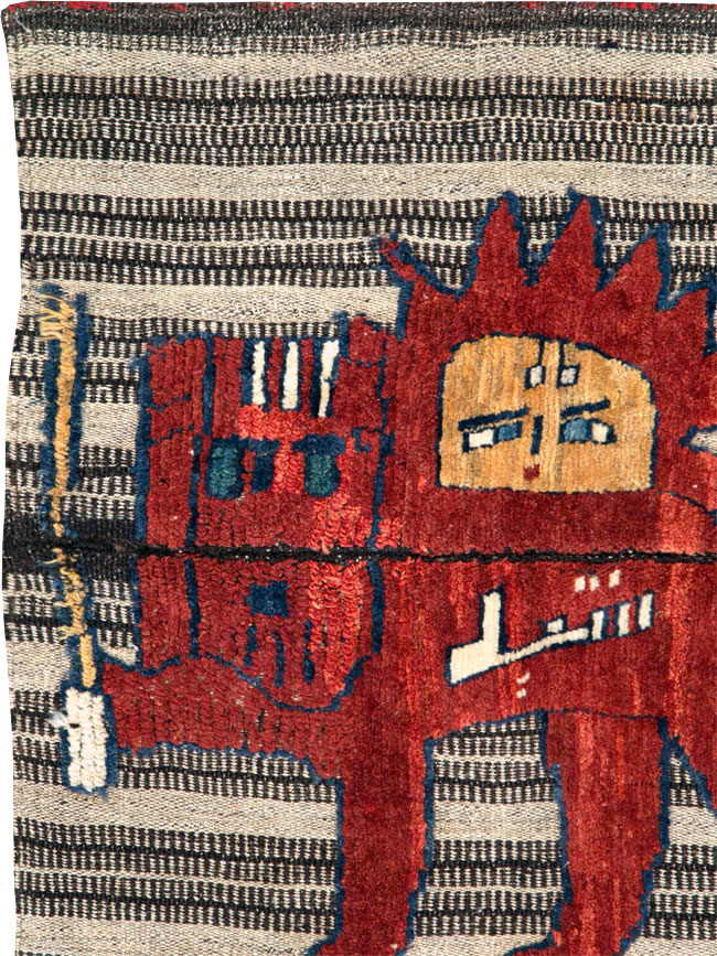 Vintage Persian Pictorial Souf Flatweave Kilim Throw Rug, No.28420 - Gss