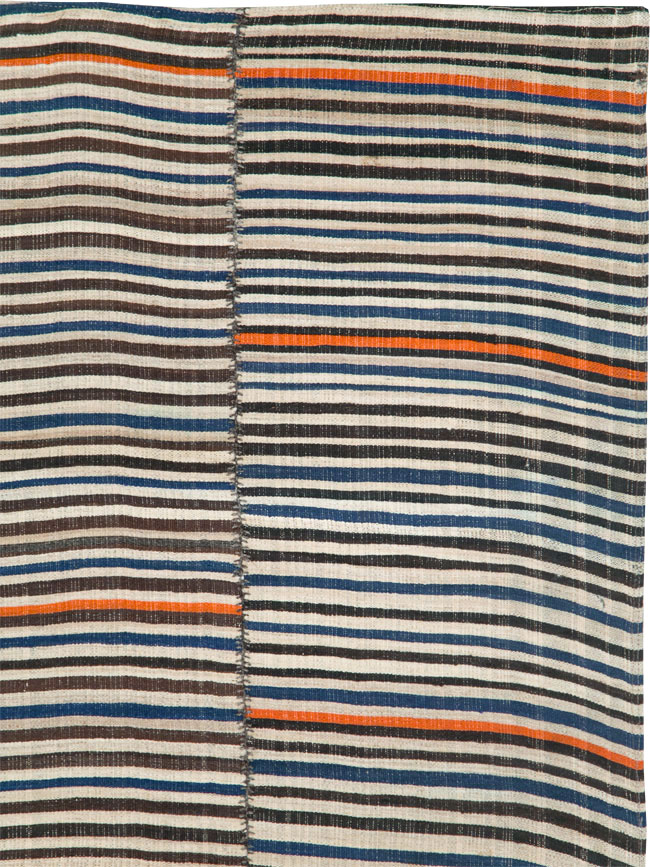 Vintage Persian Flatweave Kilim Square Accent Carpet, No.28421 - Gss