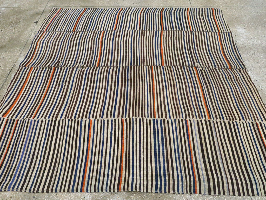 Vintage Persian Flatweave Kilim Square Accent Carpet, No.28421 - Gss