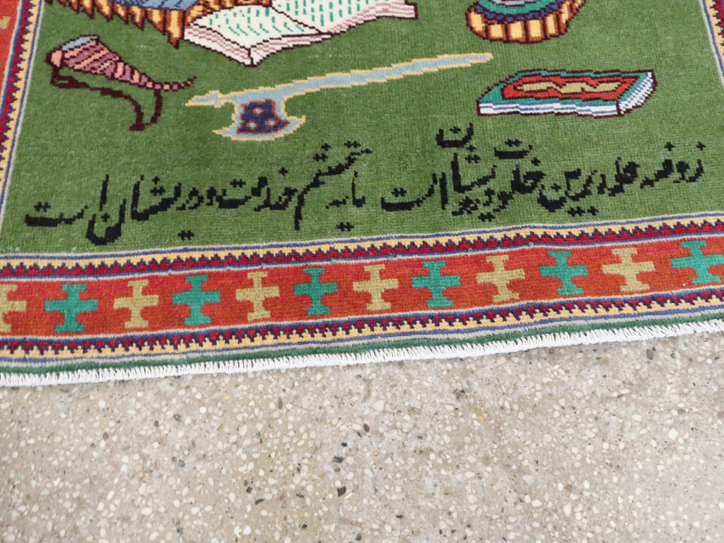 Vintage Persian Tabriz Pictorial Rug, No.28431 - Gss