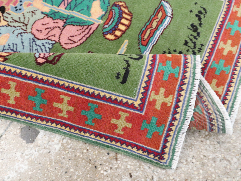 Vintage Persian Tabriz Pictorial Rug, No.28431 - Gss