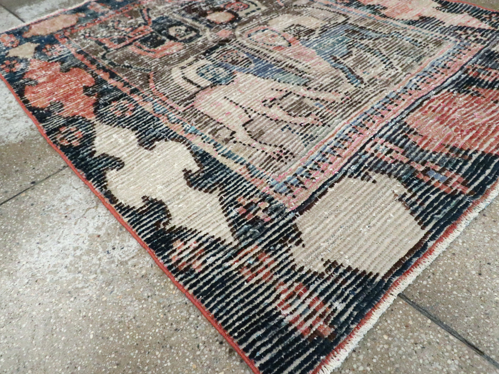 Vintage Persian Pictorial Gabbeh Accent Rug, No.28435 - Gss