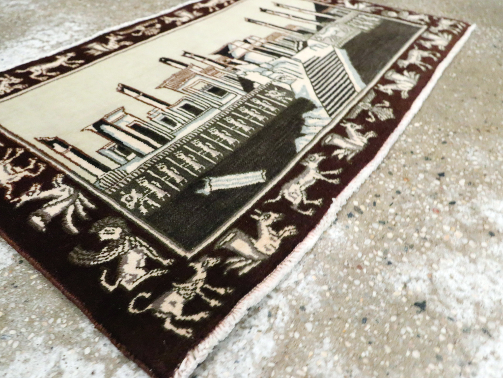 Vintage Persian Tabriz Pictorial Rug, No.28438 - Gss