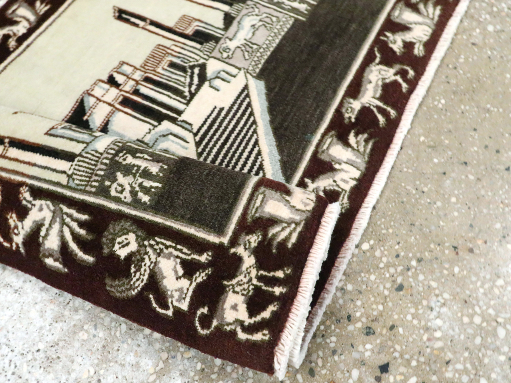 Vintage Persian Tabriz Pictorial Rug, No.28438 - Gss