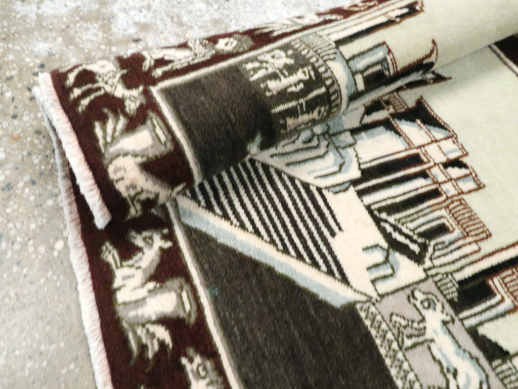 Vintage Persian Tabriz Pictorial Rug, No.28438 - Gss