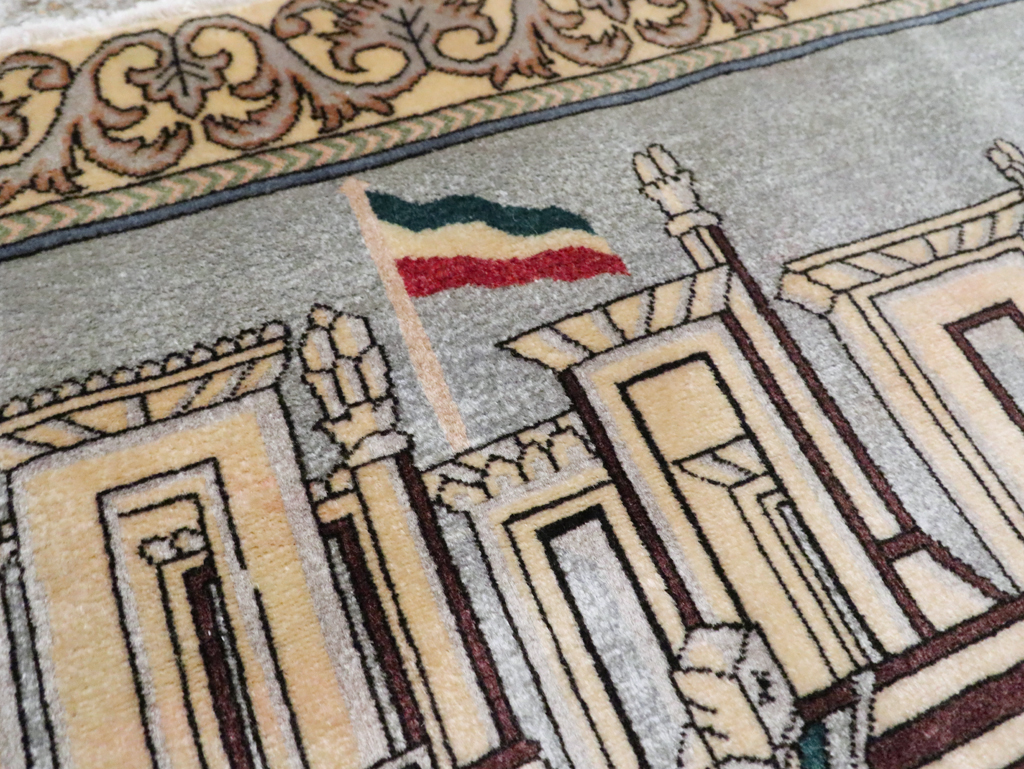 Vintage Persian Tabriz Pictorial Rug, No.28439 - Gss