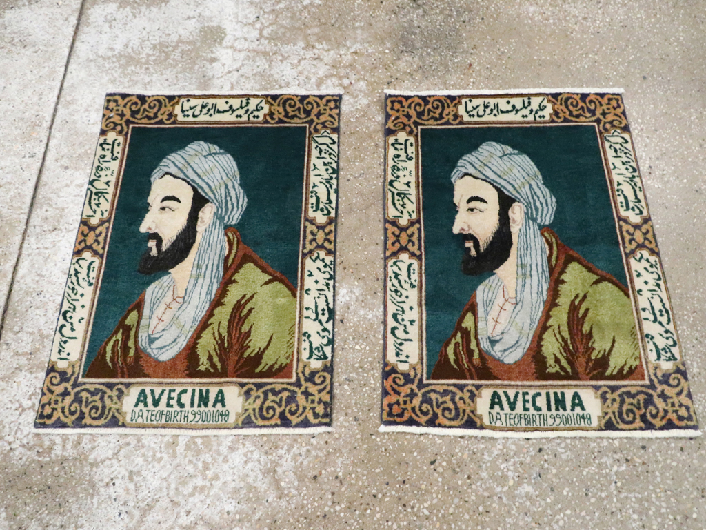 Vintage Persian Tabriz Pictorial Rug (Pair: 1 of 2), No.28442 - Gss